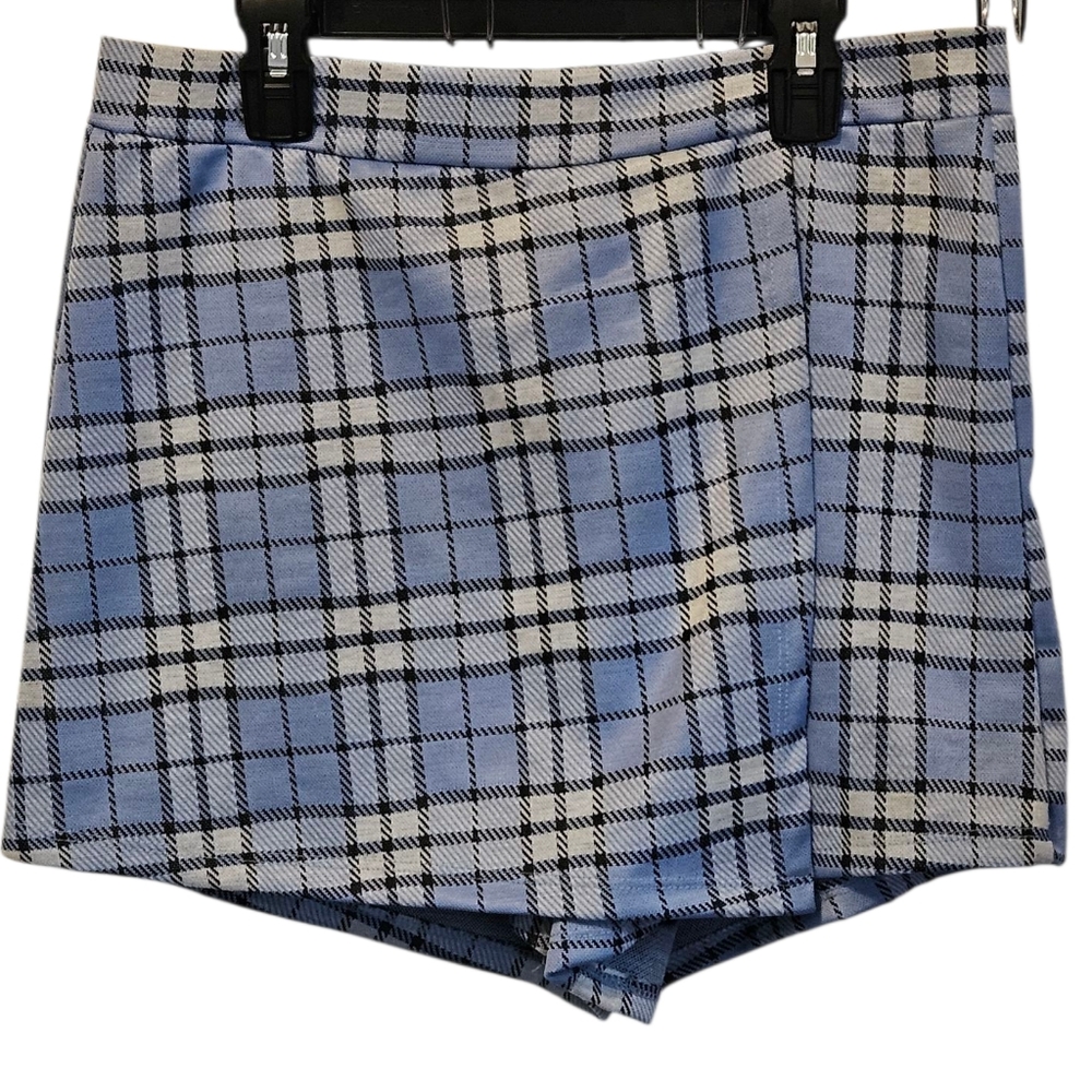 Streetwear Society Plaid Skirt Size L Blue/Black/Gray